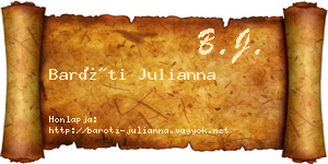 Baróti Julianna névjegykártya